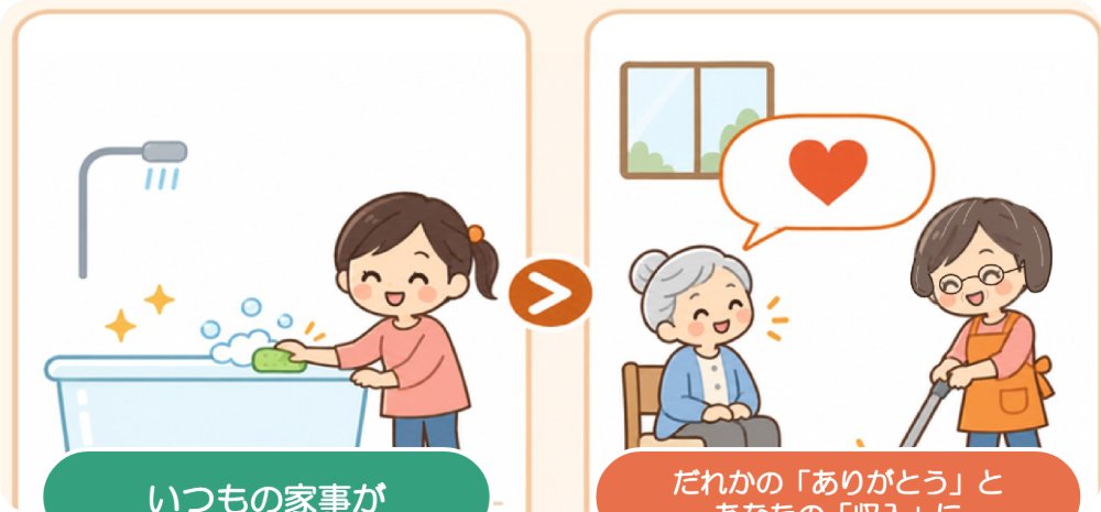いつもの家事が、だれかの「ありがとう」とあなたの「収入」に